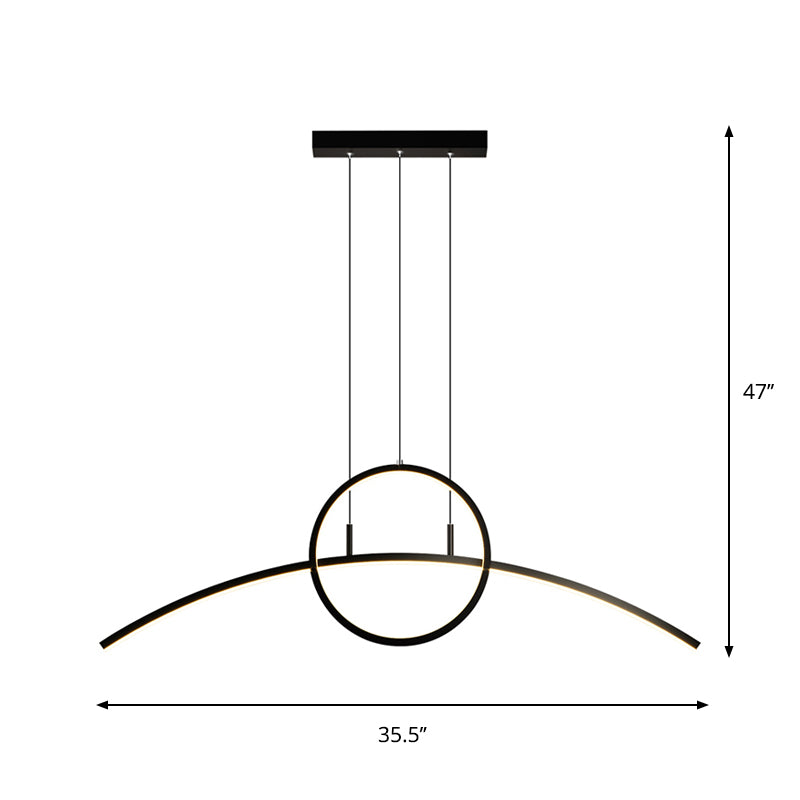 Lámpara de luz LED moderna del kit de luz de arco de aluminio con diseño anillado en negro