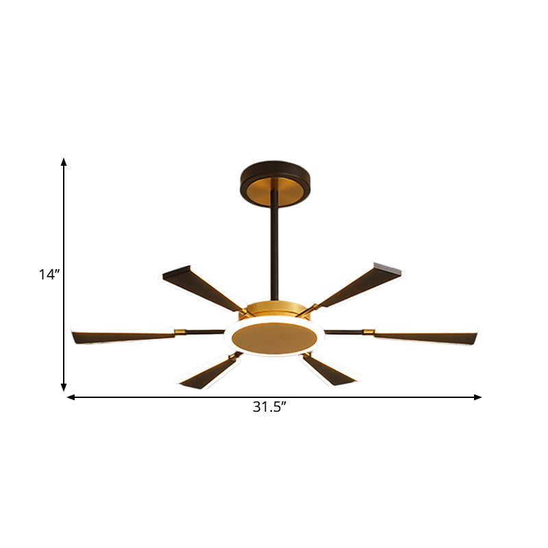 Trapezoid Living Room Chandelier Lamp Metallic 31.5"/39"/47" W LED Modern Pendant Light in Gold, Warm/White Light