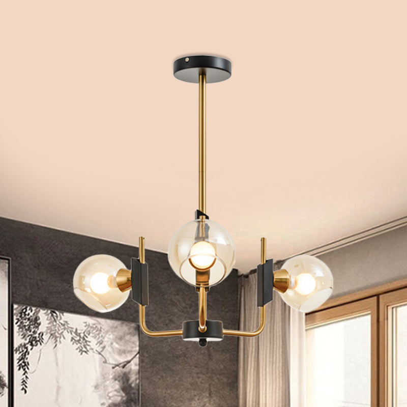 Lampadario a soffitto a soffitto in vetro trasparente antico 3/6 luci in oro lampada a sospensione in luce calda/bianca
