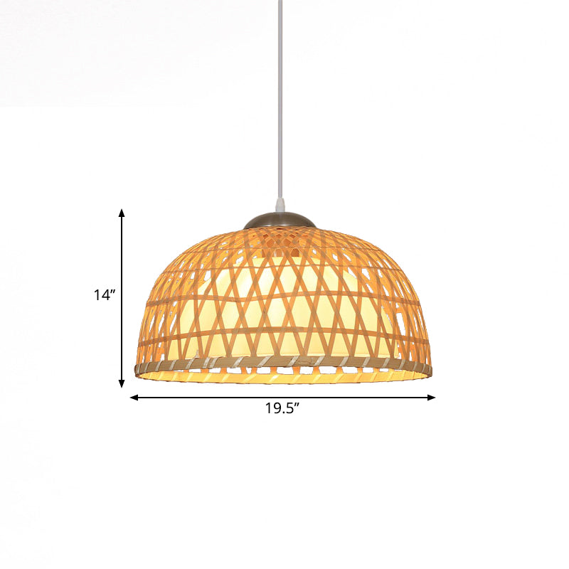 Dome Wood Holteing Iluminación Asiática ASIAN 1 Light Beige Cosicito Luz para restaurante