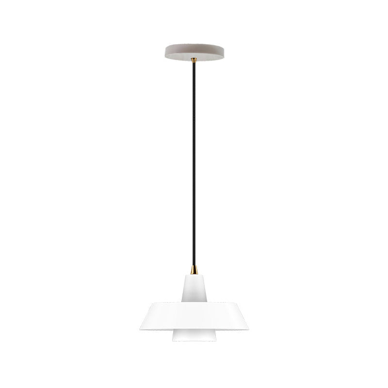 Zwart/wit/groen afgedekt hangende verlichting Minimalistische 1-licht metallic hanger lamp voor slaapkamer