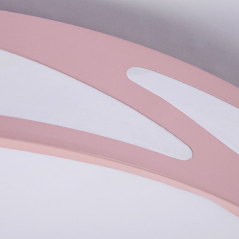 14 "/18" /21.5 " W Round Shape Flush Monte Light Macaron Loft Acrilico Candy Color Fissture in Blu / Green/Pink / Yellow for Kid's Room