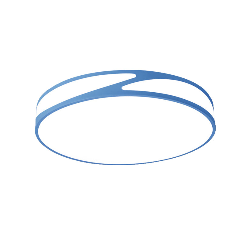 14 "/18" /21.5 " W Round Shape Flush Monte Light Macaron Loft Acrilico Candy Color Fissture in Blu / Green/Pink / Yellow for Kid's Room