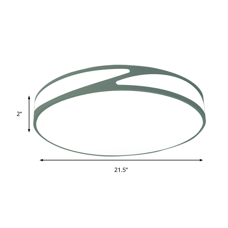 14 "/18" /21.5 " W Round Shape Flush Monte Light Macaron Loft Acrilico Candy Color Fissture in Blu / Green/Pink / Yellow for Kid's Room