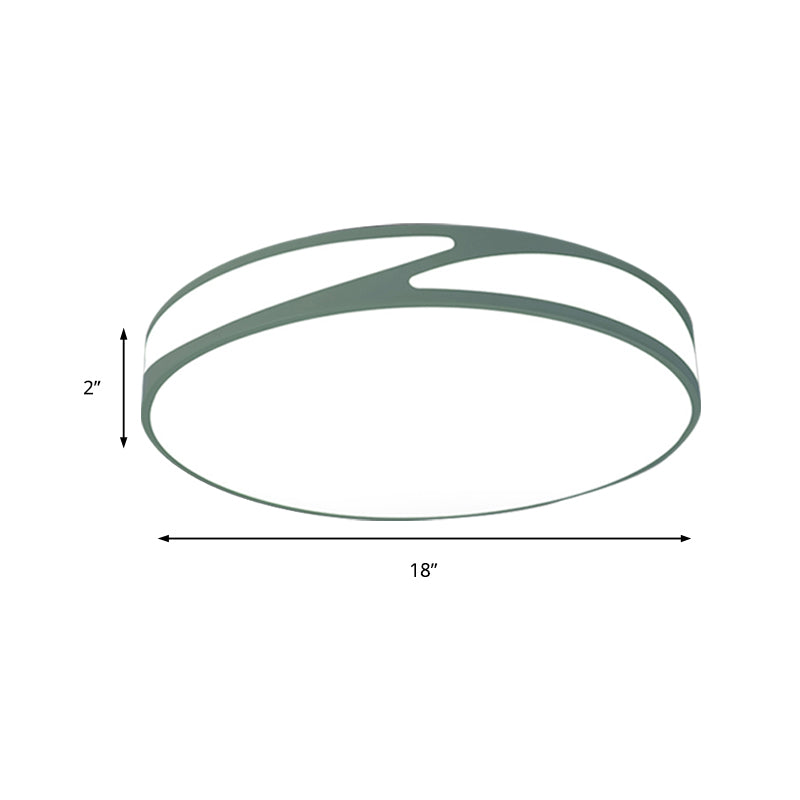 14 "/18" /21.5 " W Round Shape Flush Monte Light Macaron Loft Acrilico Candy Color Fissture in Blu / Green/Pink / Yellow for Kid's Room