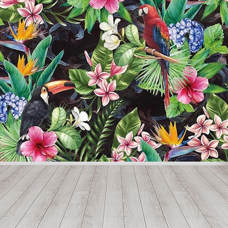 Light Color Wild Landscape Mural Moisture-Proofing Tropical Bedroom Wall Covering