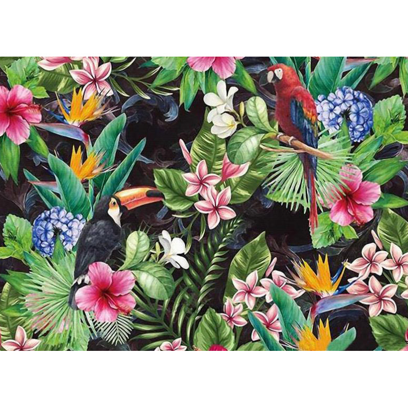 Light Color Wild Landscape Mural Moisture-Proofing Tropical Bedroom Wall Covering