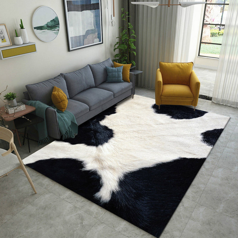 Casual Modern Rug in Grey and Brown Animal Leaf Peacock Feather Pattern Rug Polyester Non-Slip Carpet for Home Decor