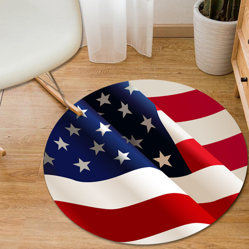 Modern Living Room Rug in Black and Orange Graphics National Flag Print Rug Polyester Pet Friendly Area Rug