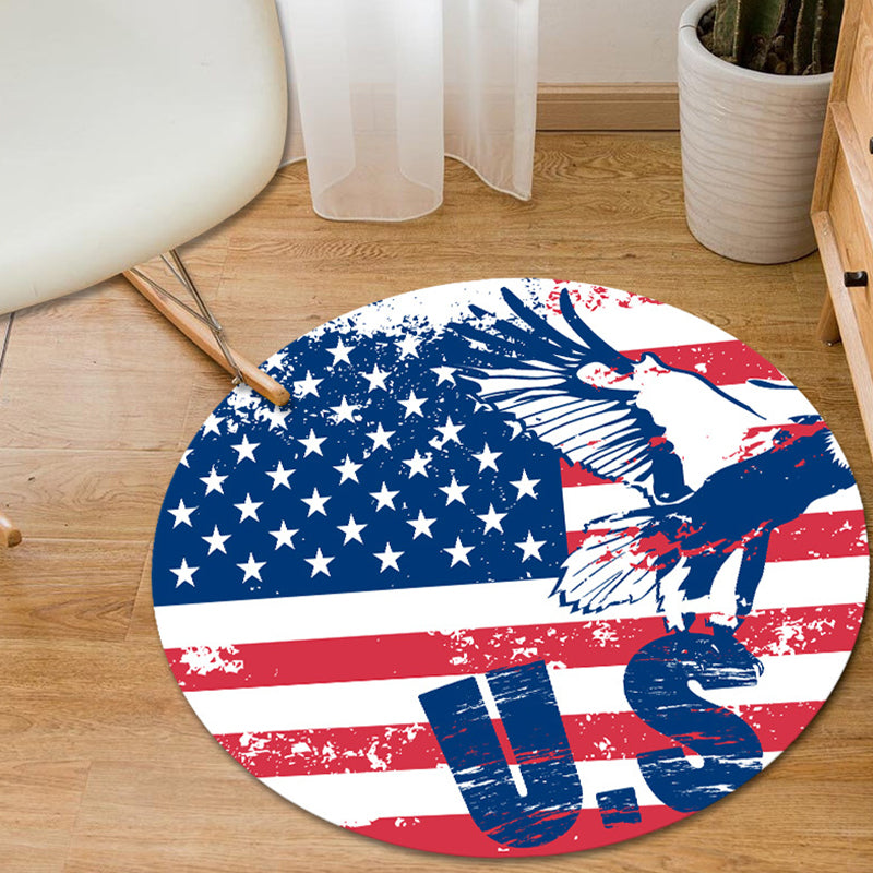 Modern Living Room Rug in Black and Orange Graphics National Flag Print Rug Polyester Pet Friendly Area Rug
