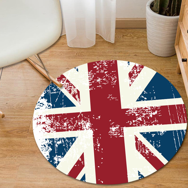 Modern Living Room Rug in Black and Orange Graphics National Flag Print Rug Polyester Pet Friendly Area Rug