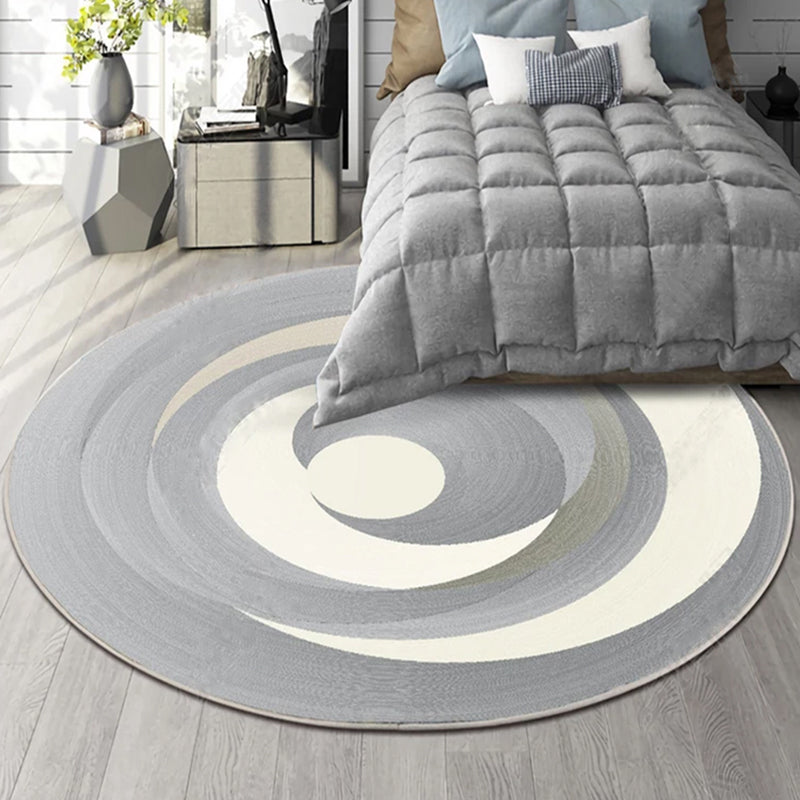 Multicolor Bedroom Rug Contemporary Colorblock Rug Washable Pet Friendly Non-Slip Backing Carpet