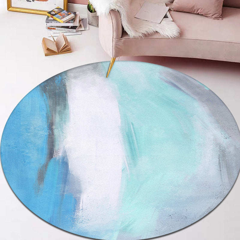 Unique Multicolor Abstract Rug Polyester Modernist Rug Pet Friendly Anti-Slip Backing Area Rug for Bedroom