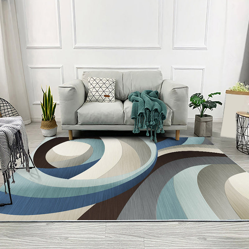 Unique Colorblock Geometric Pattern Rug Polyester Modernist Rug Pet Friendly Anti-Slip Backing Area Rug for Living Room