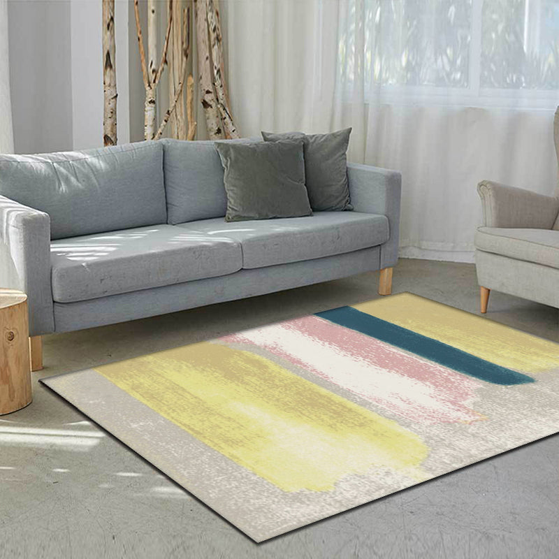 Modern Abstract Rug Multicolor Polyester Rug Washable Non-Slip Pet Friendly Carpet for Living Room