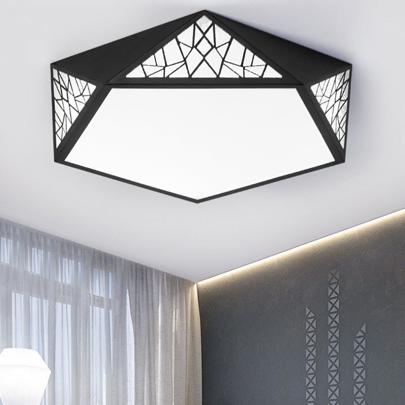 Lampada da soffitto moderna a LED in acrilico a pannello sottile con montaggio a incasso Pentagono per la cameretta dei bambini
