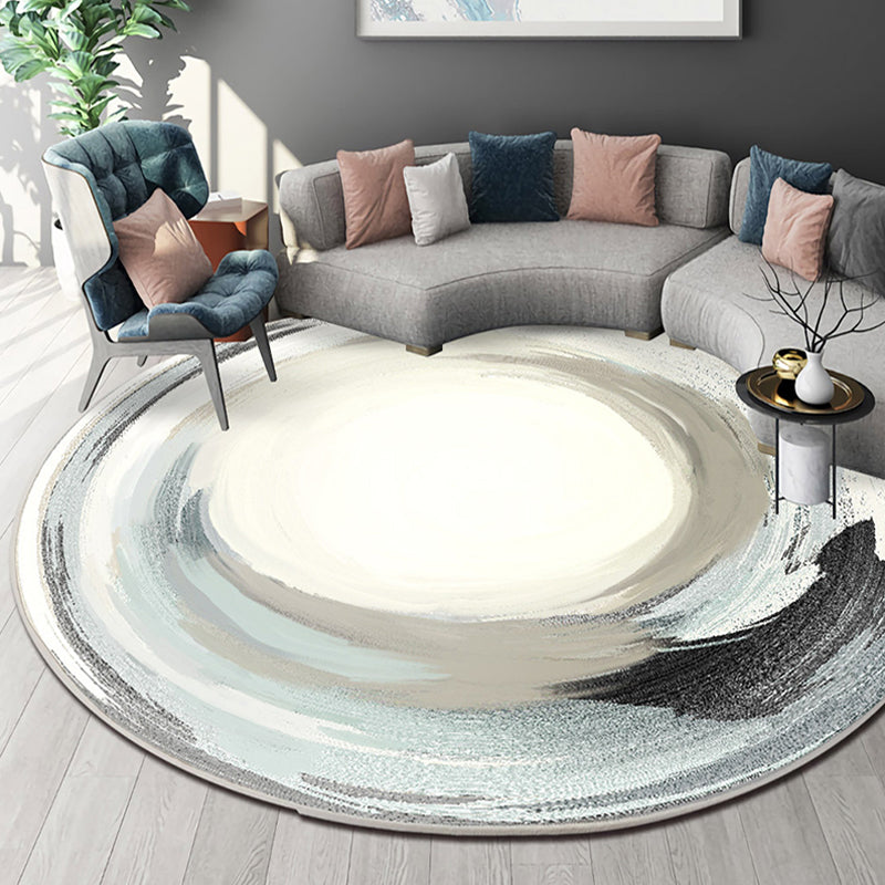 Multicolor Bedroom Rug Polyester Modernism Abstract Rug Washable Pet Friendly Carpet