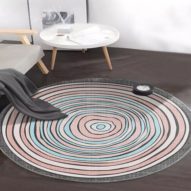 Multicolor Bedroom Rug Polyester Modernism Abstract Rug Washable Pet Friendly Carpet