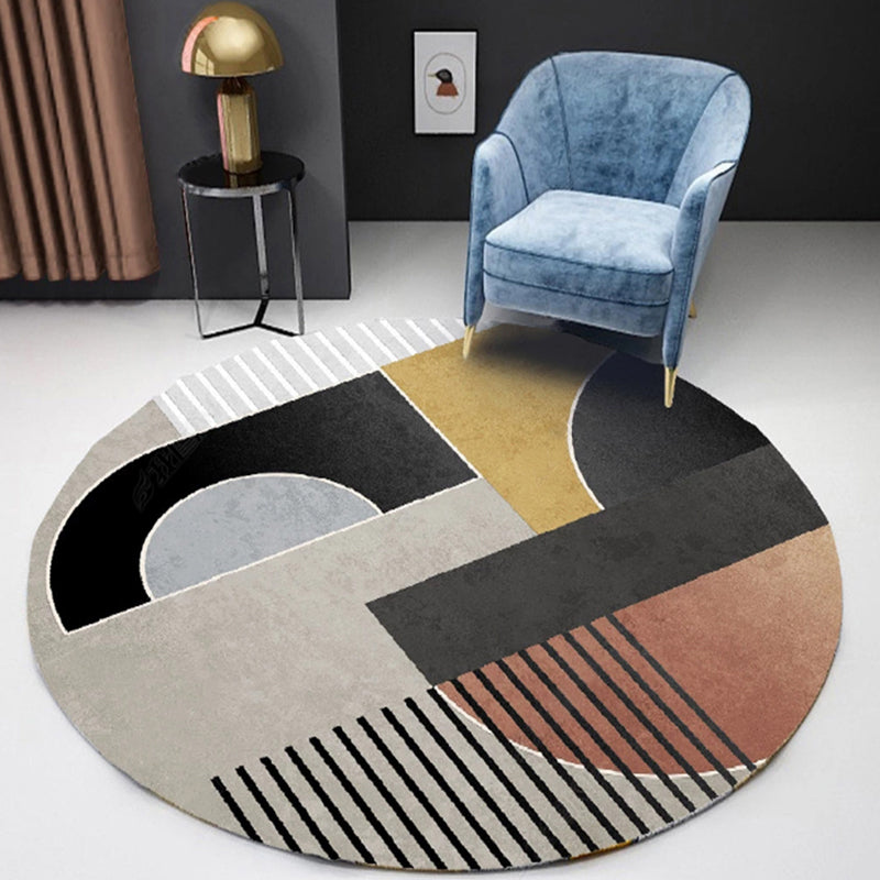 Unique Nordic Rug Colorblock Rug Washable Pet Friendly Anti-Slip Backing Washable Area Rug for Living Room