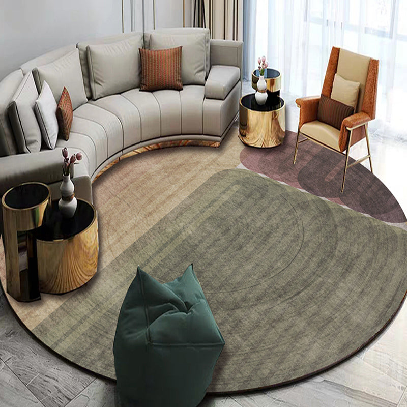 Novelty Concentric Circles Pattern Rug Multicolor Polyester Rug Pet Friendly Washable Carpet for Living Room