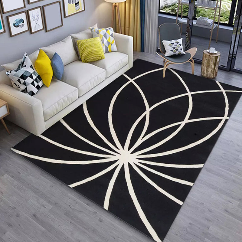 Casual Colorblock Geometric Pattern Rug Multicolor Polyester Rug Washable Non-Slip Pet Friendly Carpet for Living Room