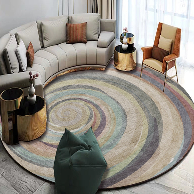 Stylish Pink Multicolor Contemporary Rug Polyester Abstract Watercolor Pattern Rug Non-Slip Pet Friendly Area Rug for Living Room