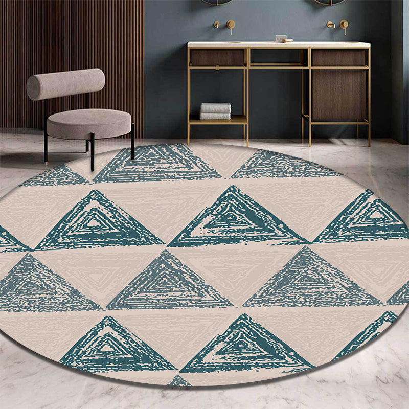 Modernist Living Room Rug Geometric Pattern Rug Polyester Washable Anti-Slip Pet Friendly Area Rug