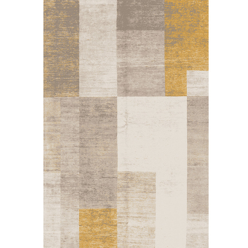 Fancy Abstract Rug Brown Contemporary Rug Polyester Pet Friendly Washable Area Rug for Living Room