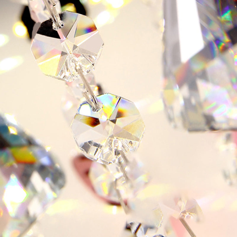 Lampada da soffitto a forma di farfalla rosa, lampada da soffitto decorativa in cristallo scintillante per la camera da letto delle ragazze