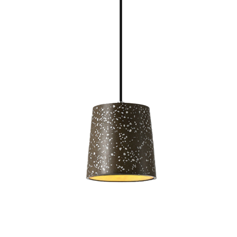 Iluminación colgante de cono de cemento en estilo nórdico 1 luz negra/blanca/marrón colgante luz