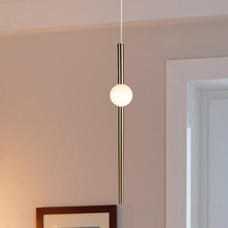 Röhrchen Weiß/Goldglas -Kronleuchterlampe Moderne 1 Lichter Gold/Weiß -LED -Decke Anhänger Licht mit horizontalem/vertikalem Design