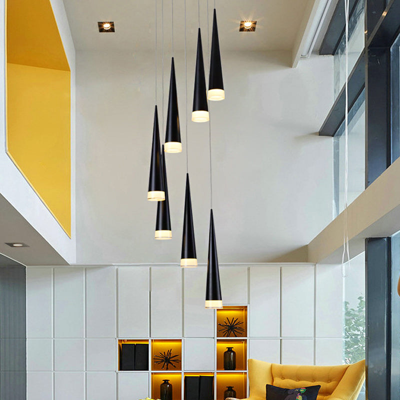 Verjüngter Hanglampe Kit einfache Metall Schwarz/Silber/Gold Esszimmer Anhängerleuchte in warm/weiß/neutral