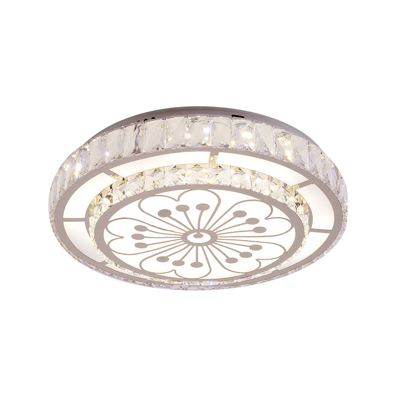 LED de cromo de color redondo de color redondo de cristal de cristal con patrón de flores