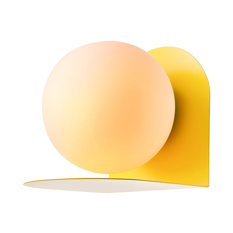 Luce da parete in globo bianca Luce di panna in vetro glassata per la camera da letto per bambini