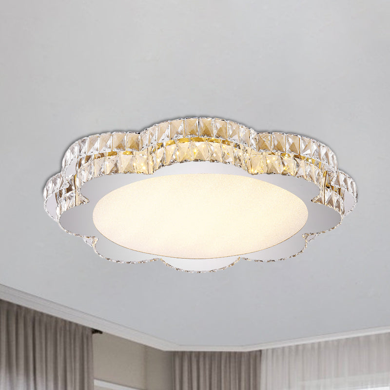 Clear Crystal Flower/Octagon Flushmount Minimalism LED Stainless-Steel Close to Ceiling Lamp
