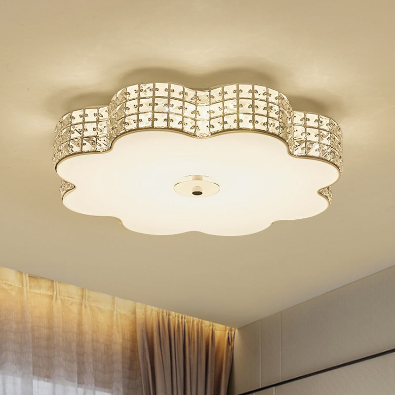 Bloom Living Room Flush Mount Fixture Cur Crystal LED Modernism Ceiling Light in Gold