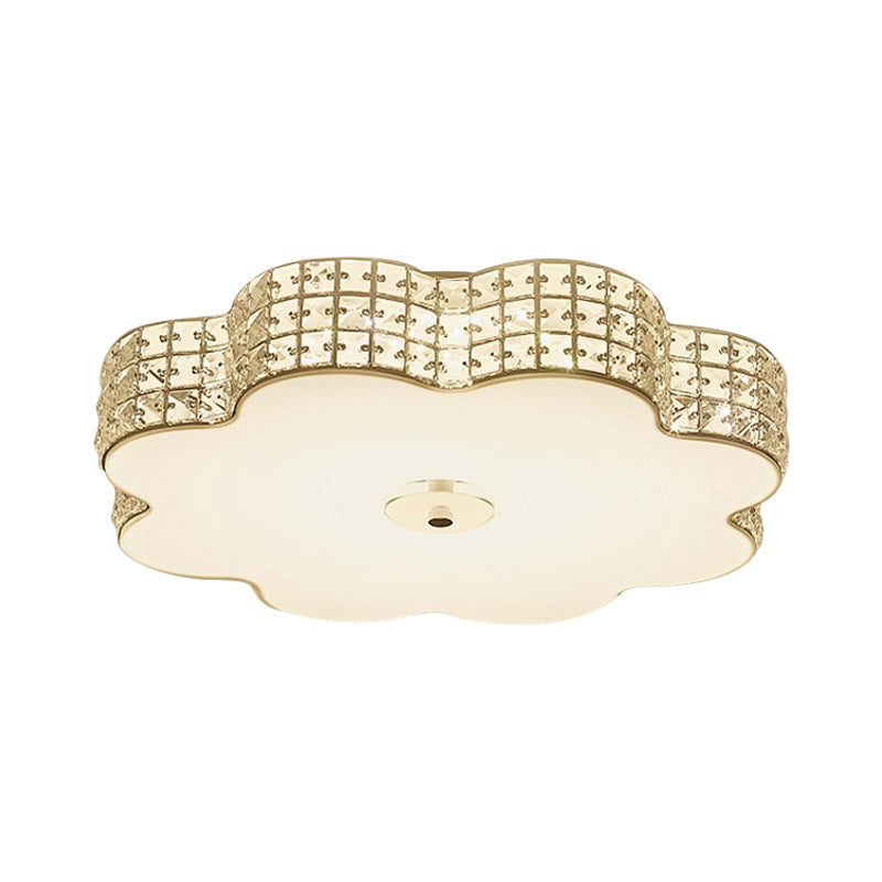 Bloom Living Room Flush Mount Fixture Cur Crystal LED Modernism Ceiling Light in Gold