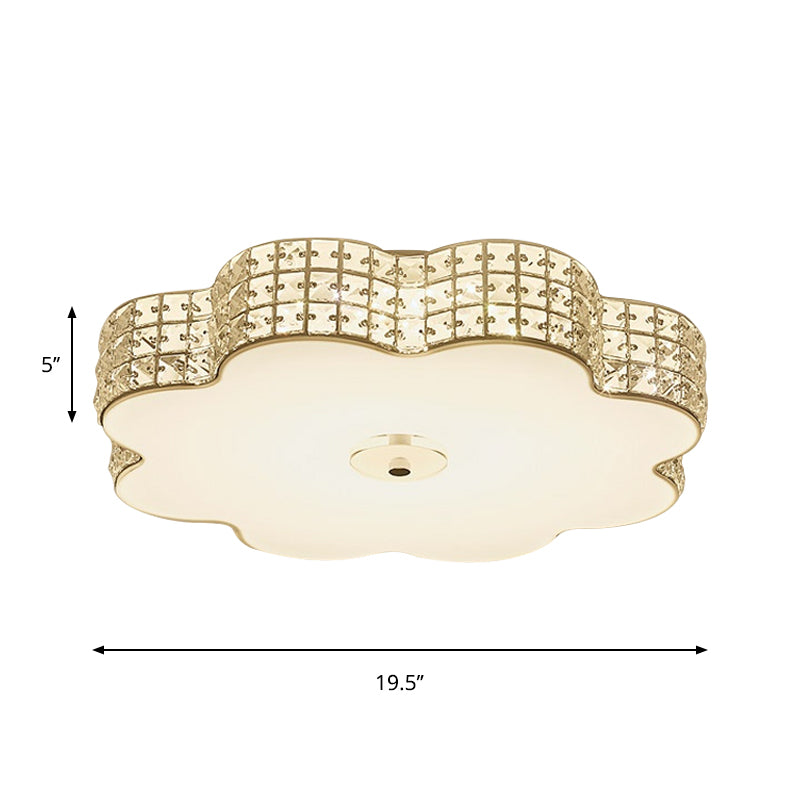 Bloom Living Room Flush Mount Fixture Cur Crystal LED Modernism Ceiling Light in Gold