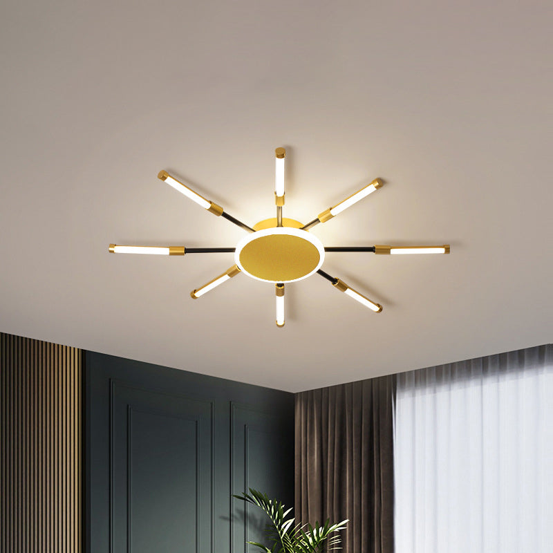 Gouden Sputnik semi-gemonteerde verlichting Minimalistische LED-aluminium plafondlamp in warm/wit licht, 23,5"/39" W