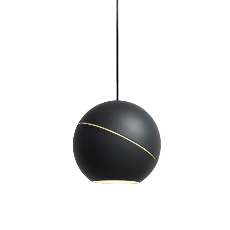 Schwarz/Zinnscheibe geschnittene Kugel Hängende Leuchte einfache Style 1 Light Metallic Anhängerlampe für Wohnzimmer