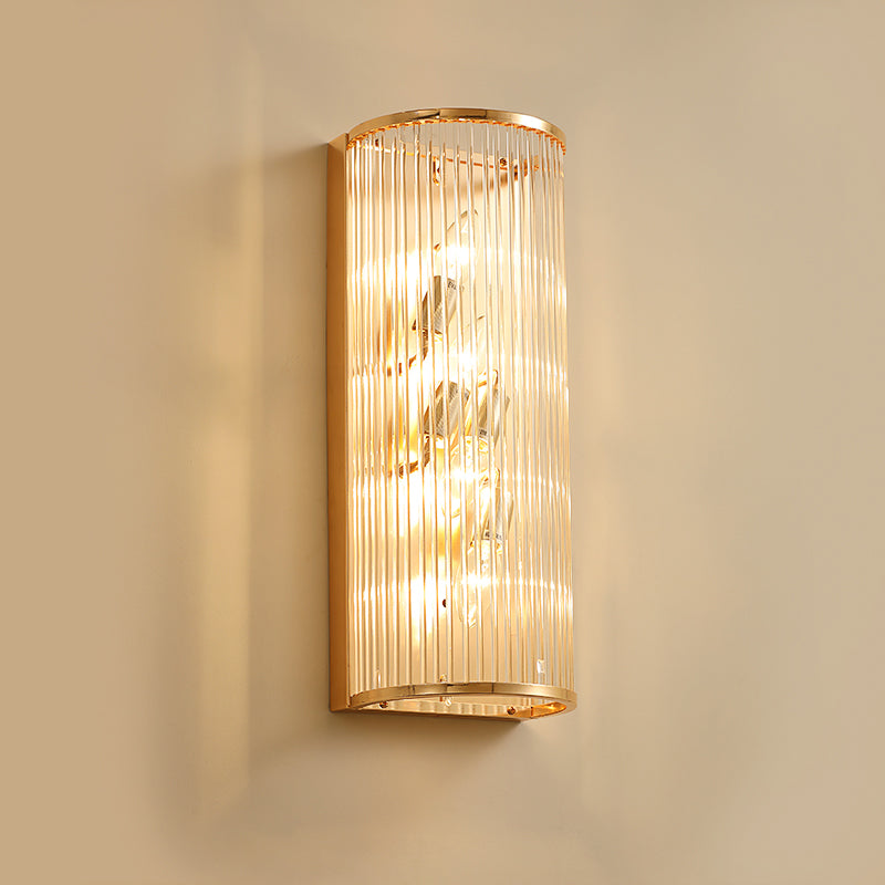 Minimalism Cylinder Wall Mount Lamp Crystal Rod 4 Lights Hallway Wall Sconce Lighting in Gold