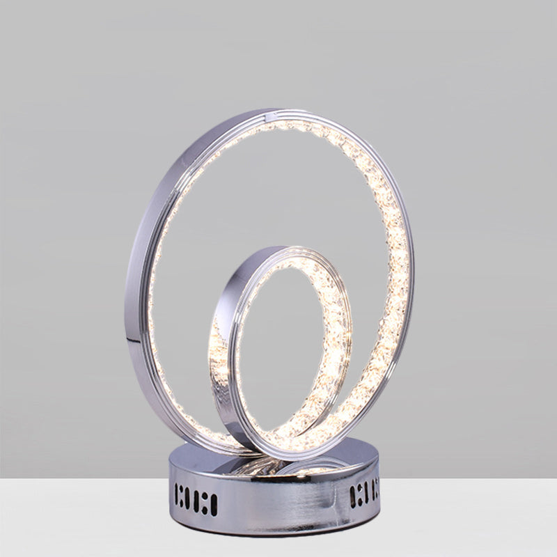 Lampazione del comodino del Minalismo Circolo Metellic Study Study Room LED LED ASSIUT IN CHROME