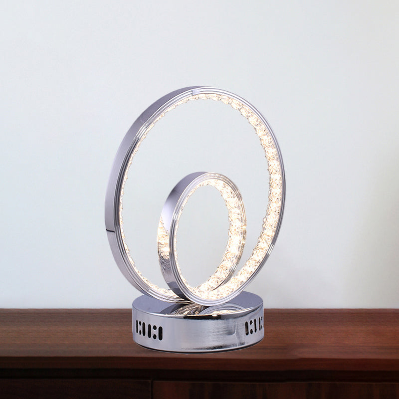 Lampazione del comodino del Minalismo Circolo Metellic Study Study Room LED LED ASSIUT IN CHROME