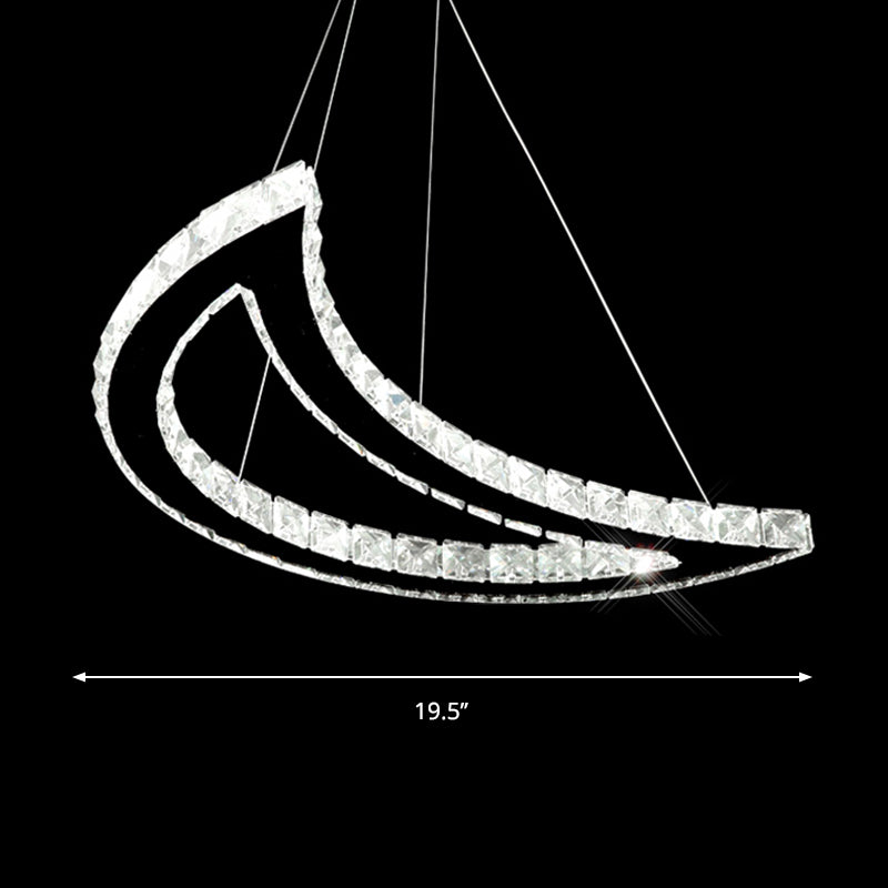 Lámpara de techo creciente de bloque de cristal simplicidad de led de acero inoxidable arennelera de colgante de acero inoxidable en luz cálida/blanca