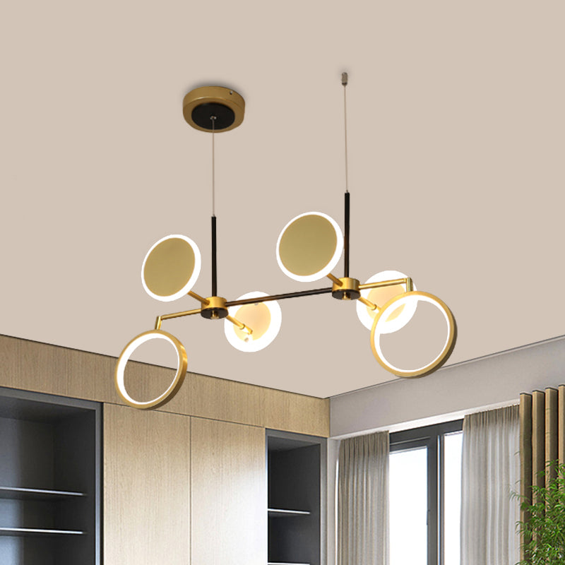 Lampadina retrò 6 lampada da soffitto rotondo nero/oro con tonalità metallica in luce calda/bianca
