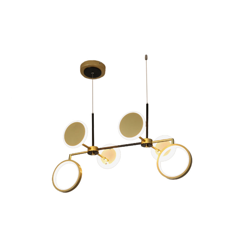 Lampadina retrò 6 lampada da soffitto rotondo nero/oro con tonalità metallica in luce calda/bianca