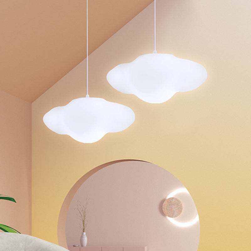 Weiße Wolkensuspension Licht Cartoon 1-Kopf-Plastikhänge Deckenlampe für Spielzimmer