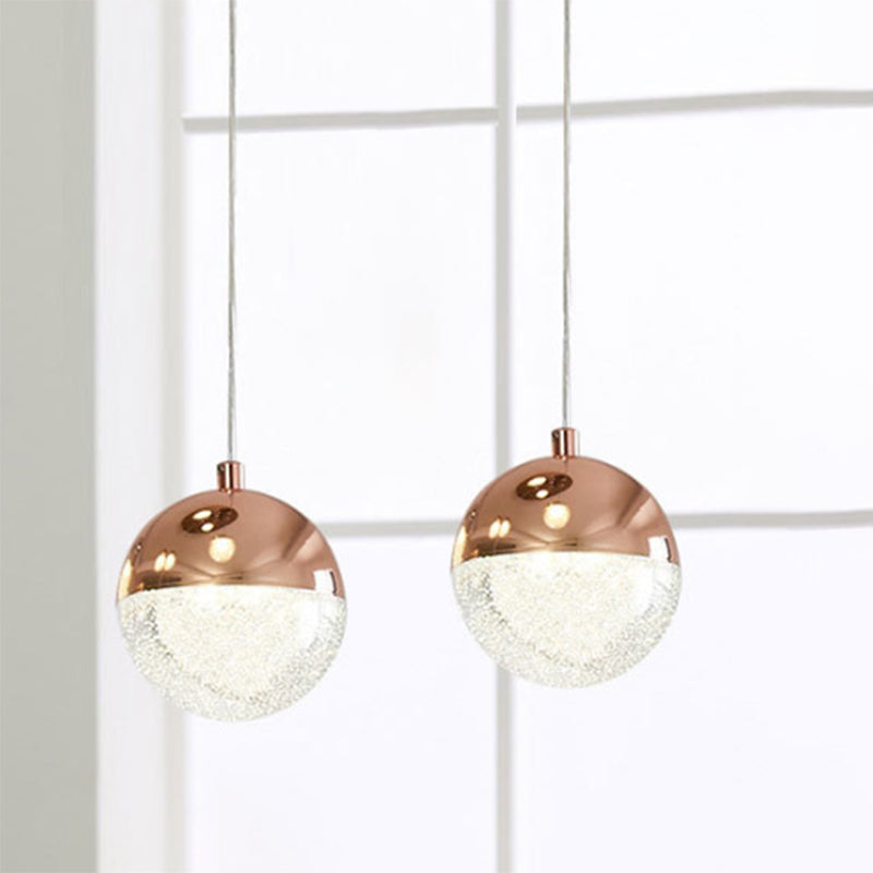 Chrome/Gold LED -bal hanglamp Modernisme Crystal Suspended Lighting Armture voor eetkamer