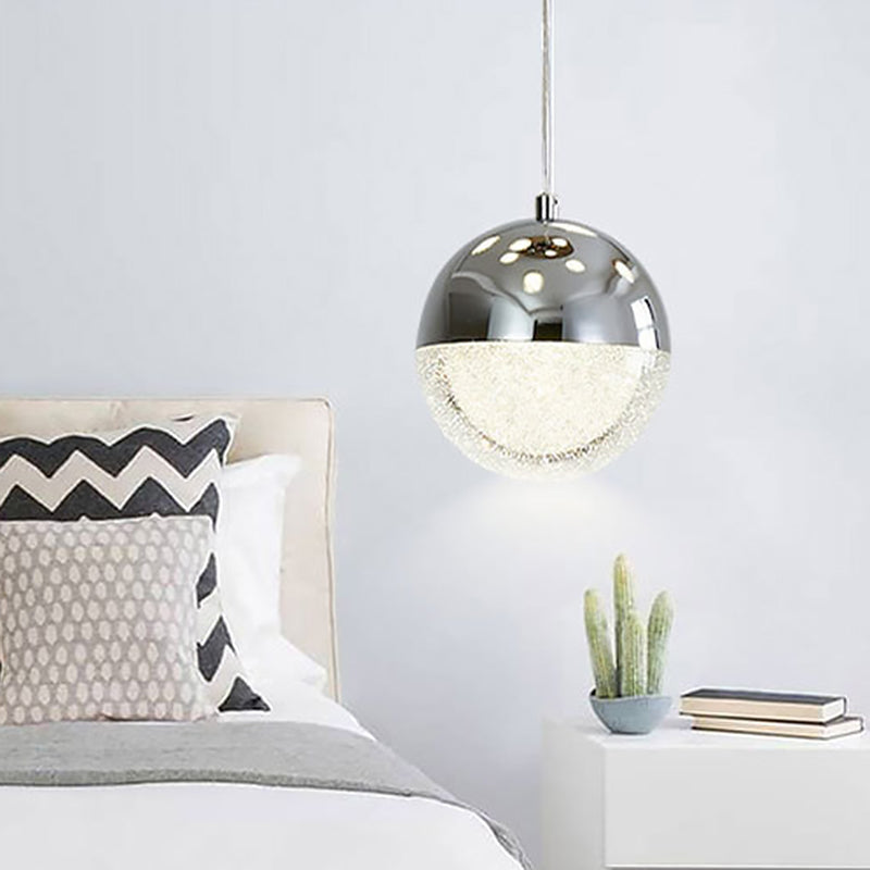Chrome/Gold LED -bal hanglamp Modernisme Crystal Suspended Lighting Armture voor eetkamer