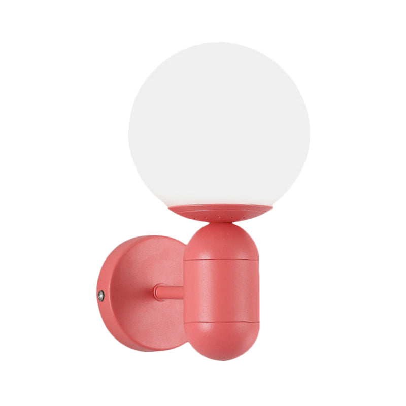 Metalen capsule SCONCE LICHT MET GLOBE TADE HALLWAY FOYER 1 Lichte macaron -stijl wandlamp